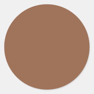 Plain brown colour classic round sticker