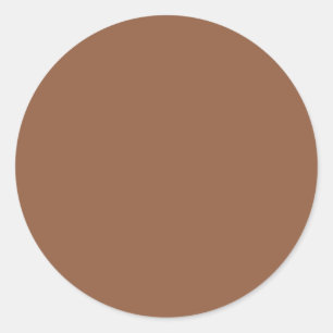 Plain brown colour classic round sticker