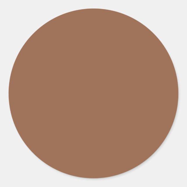 Plain brown colour classic round sticker (Front)