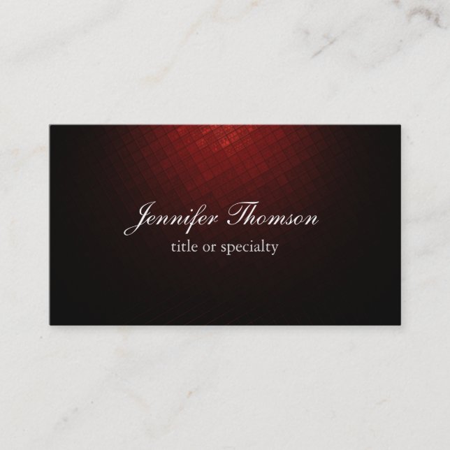 Plain Brownish Red Classical Handwriting Business Card (Front)