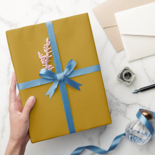 Plain Burnt Honey Gold Colour Shade Tone Wrapping Paper