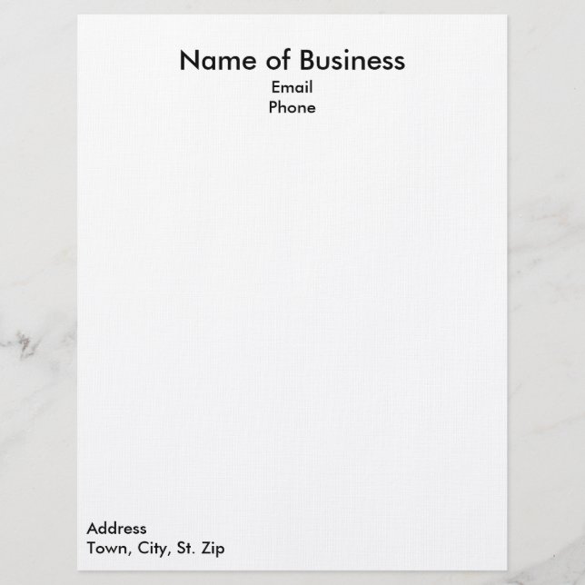 Plain Business Letterhead (Front)