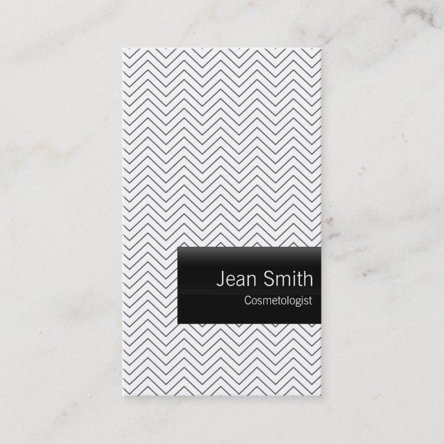 Plain Chevron Cosmetologist Business Card (Front)