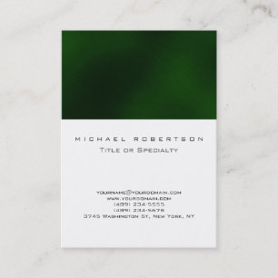 Plain Chic Green White Cute Business Card