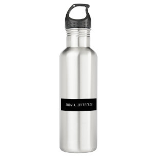 Plain Classical Minimalist Black & White Elegant 710 Ml Water Bottle