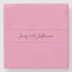 Plain Classical Minimalist Parisienne Calligraphy Stone Coaster