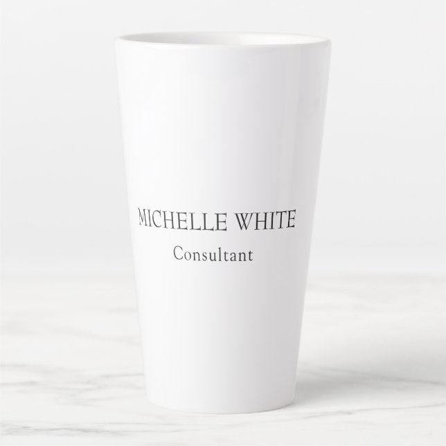 Plain Classical Minimalist Professional Name Latte Mug (Front)