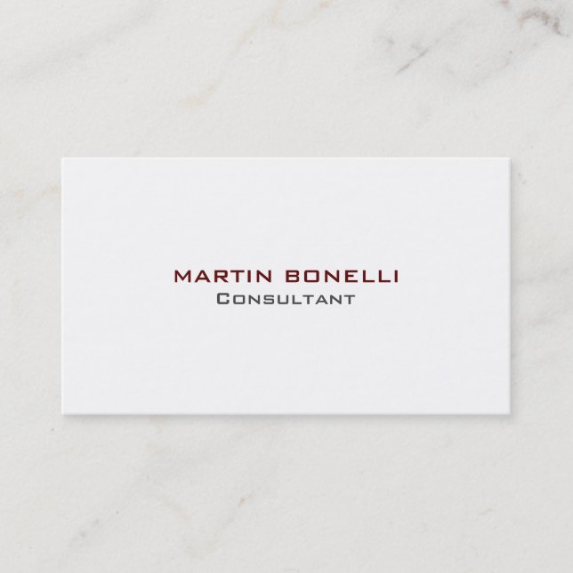 Plain Clean Black White Red Standard Business Card (Front)