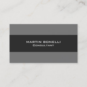 Plain Clean Grey Striped Standard Business Card