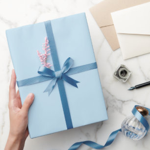 Plain color solid cloudy light blue wrapping paper
