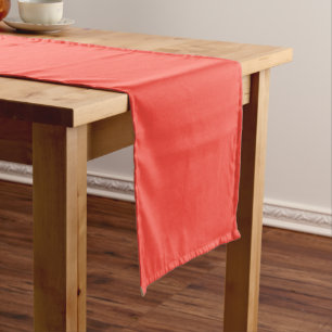 Plain color sunset orange coral red short table runner