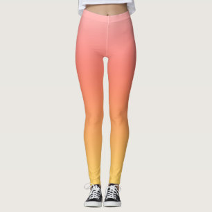 Plain colors - Yellow to Misty Pink ombre Leggings