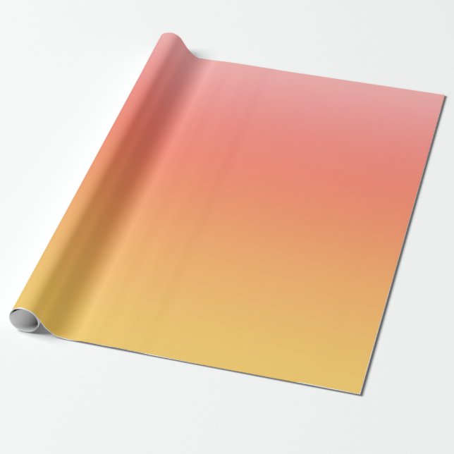 Plain colors - Yellow to Misty Pink ombre Wrapping Paper (Unrolled)