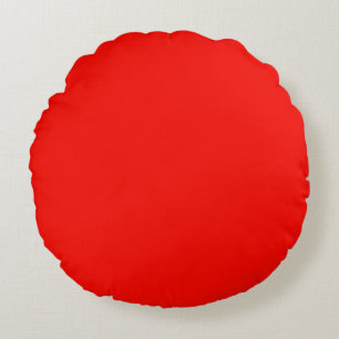 Plain colour bright red candy round cushion