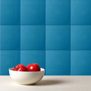 Plain colour deep cerulean blue ceramic tile