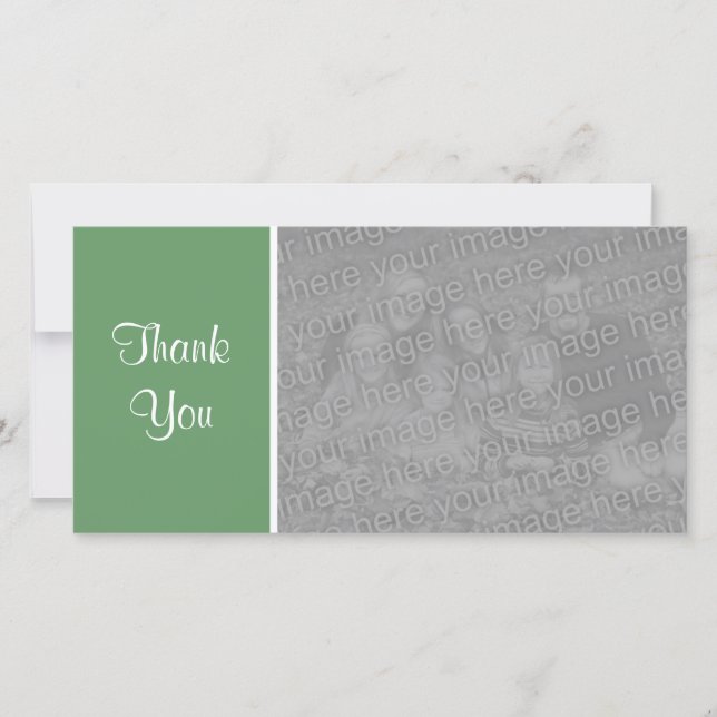 Plain Colour II - Thank You - Army Green Card (Front)