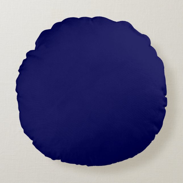 Plain colour midnight blue round cushion (Front)