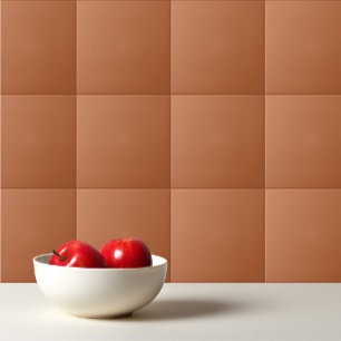 Plain colour pastel burnt orange ceramic tile