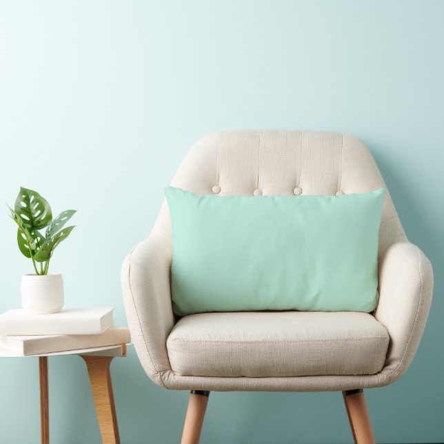 Plain colour seafoam pale turquoise mint lumbar cushion (Chair)