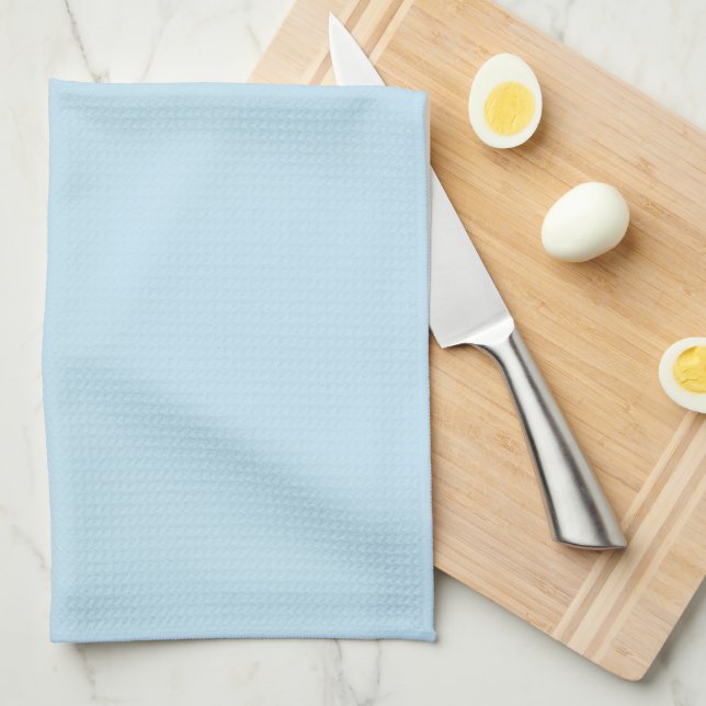Plain colour solid cloudy light blue tea towel (Quarter Fold)