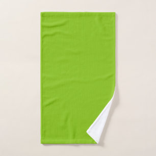 Plain colour solid parrot bright lime green hand towel