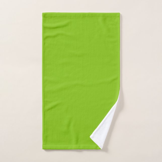 Plain colour solid parrot bright lime green hand towel (Hand Towel)