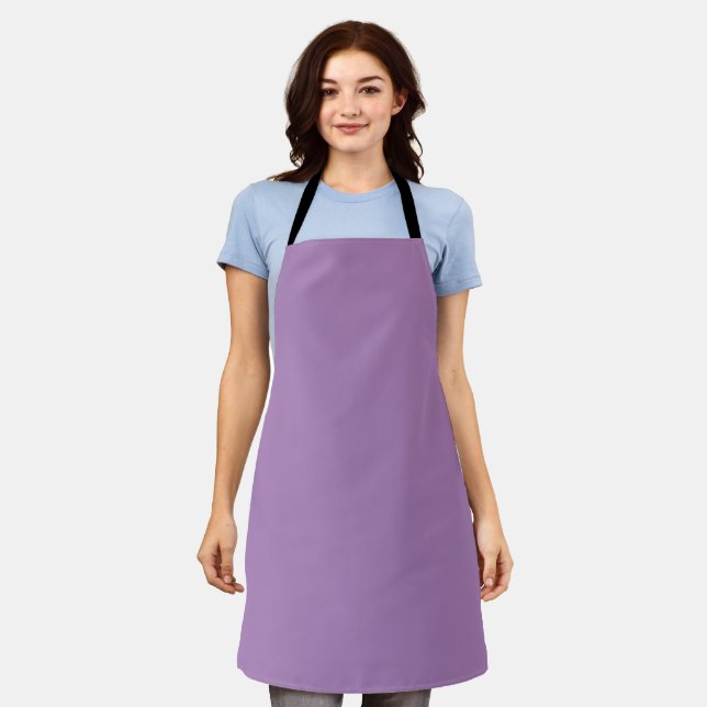 Plain colour solid pastel purple African violet Apron (Worn)