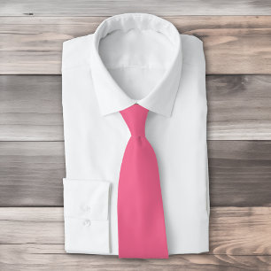 Plain colour solid rosy watermelon pink tie