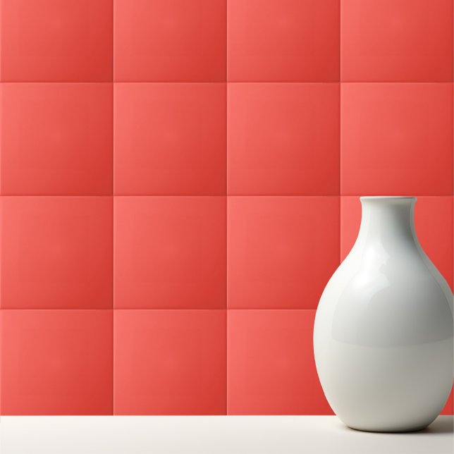 Plain colour sunset orange coral red ceramic tile (Creator Uploaded)