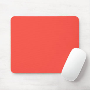 Plain colour sunset orange coral red mouse pad
