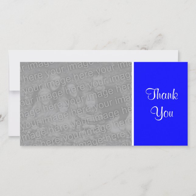 Plain Colour - Thank You - Blue Card (Front)