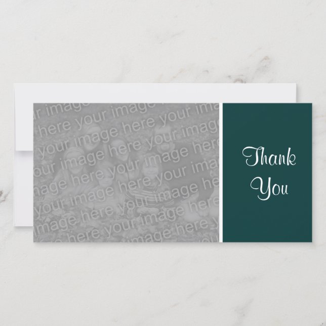 Plain Colour - Thank You - Dark Green Card (Front)