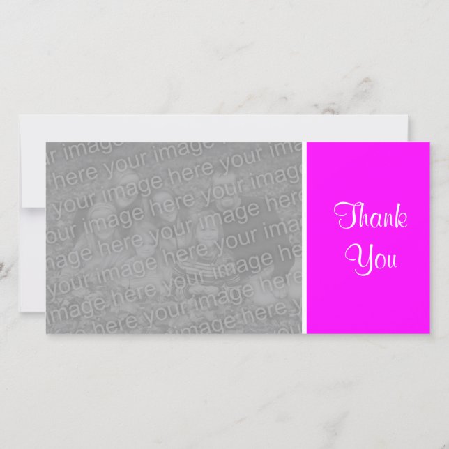 Plain Colour - Thank You - Magenta Card (Front)