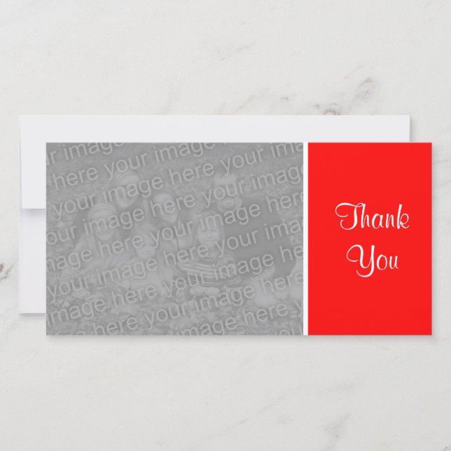 Plain Colour - Thank You - Red Card (Front)
