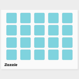 Plain colour waterfall aqua blue square sticker