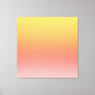 Plain colours - Yellow to Misty Pink ombre Canvas Print