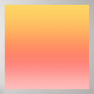 Plain colours - Yellow to Misty Pink ombre Poster