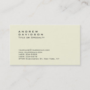 Plain Contemporary Beige Stylish Business Card