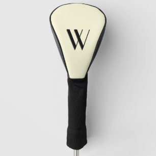 Plain Cream Initial Golf Head Cover