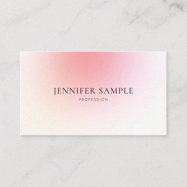 Plain Creative Design Pink Colour Harmony Luxury Business Card (Front)