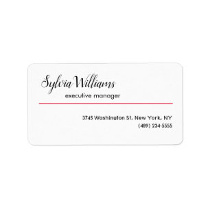 Plain Creative Modern Minimalist Red White Label