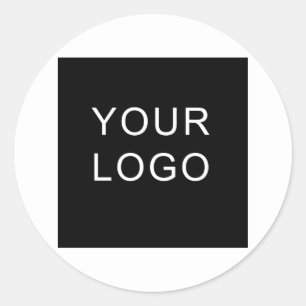 Plain Customisable Business Company Logo White Classic Round Sticker