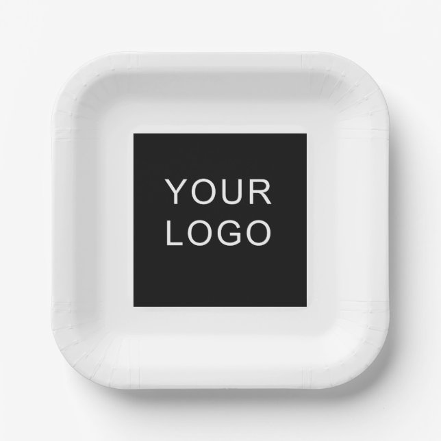 Plain Customisable Business Corporate Logo Design  Paper Plate (Front)