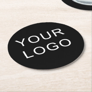 Plain Customisable Business Corporate Logo Design Round Paper Coaster