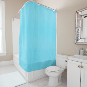 Plain cyan colour with subtle uneven texture shower curtain