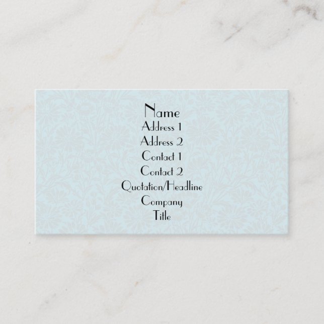 Plain damask floral pattern business card (Front)