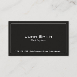 Plain Dark Civil Engineer Business Card