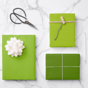Plain Dark Limerick Avocado Green Shades 3 Tones Wrapping Paper Sheet