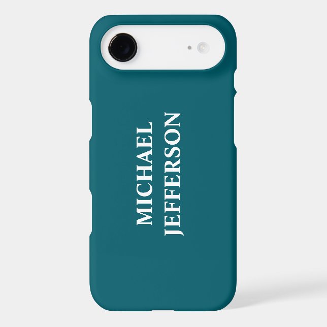 Plain Dark Teal Colour Personalised Custom Name (Back)