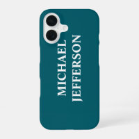 Plain Dark Teal Colour Personalised Custom Name